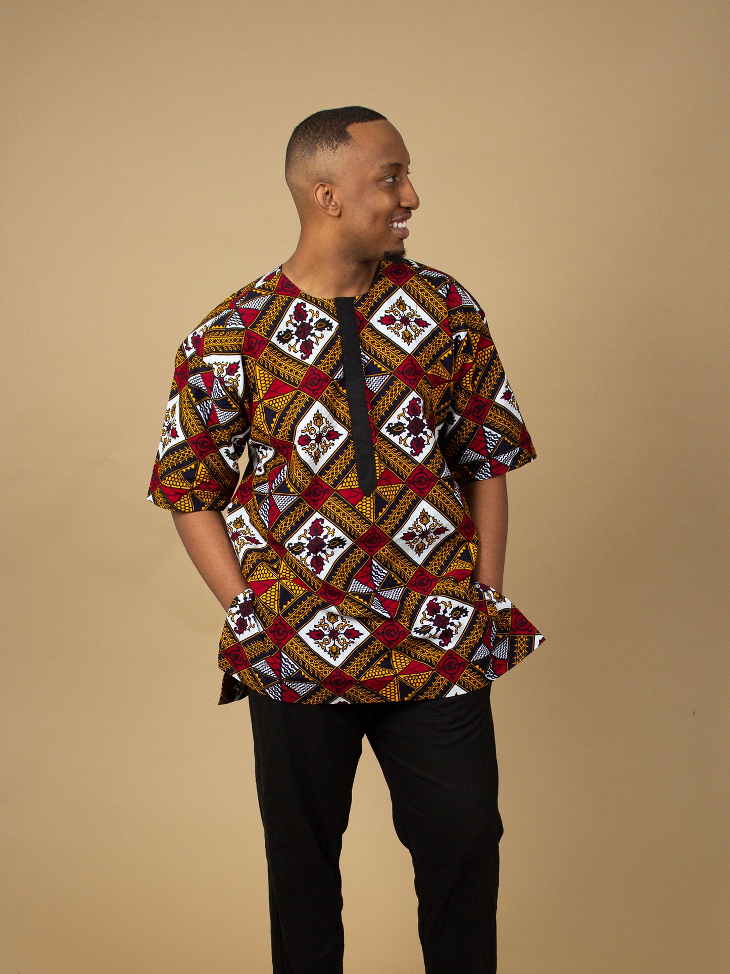 Teju African Print Kaftan Top