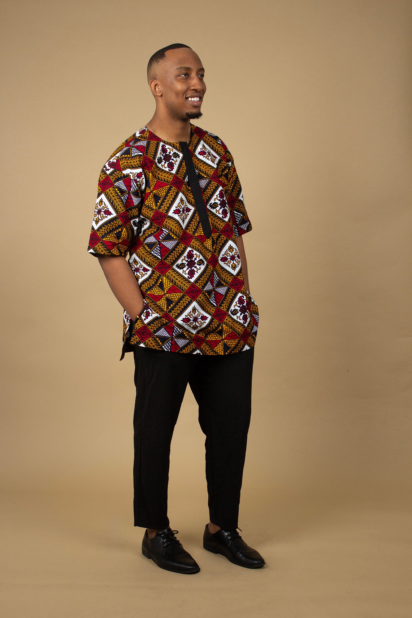 Teju African Print Kaftan Top