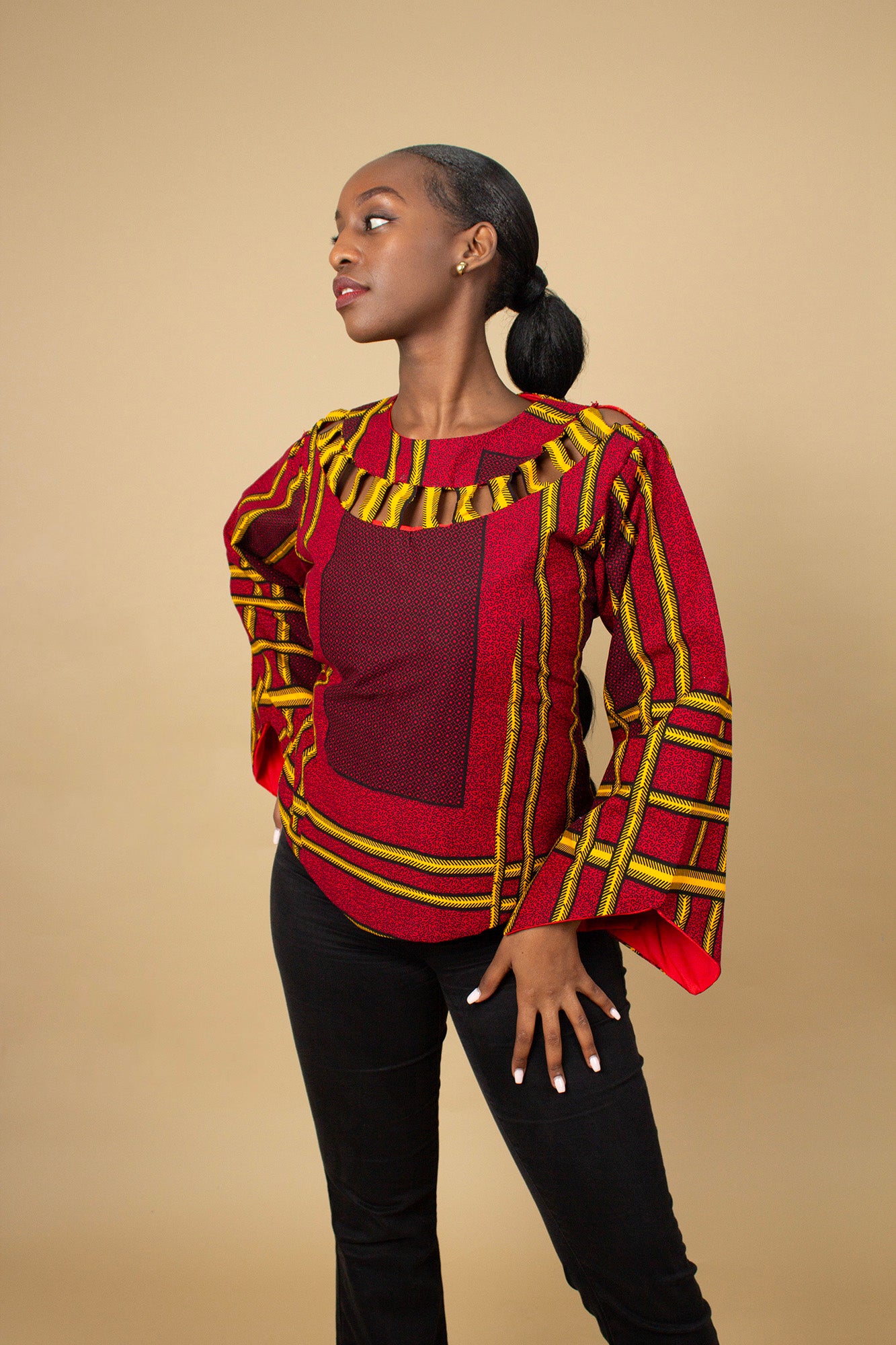 Ogo Angle Sleeved Top