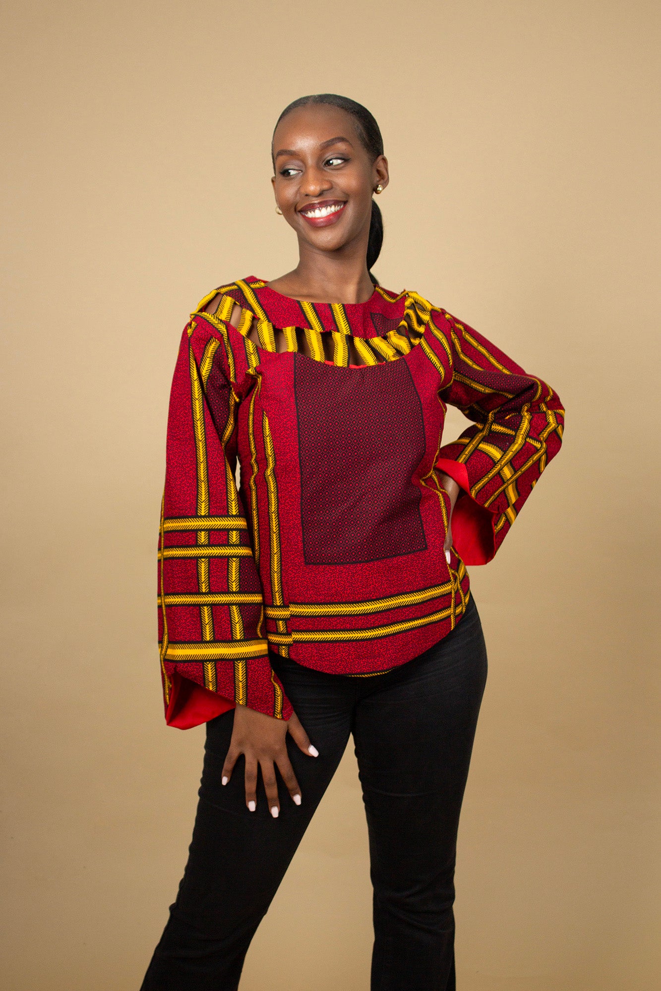Ogo Angle Sleeved Top