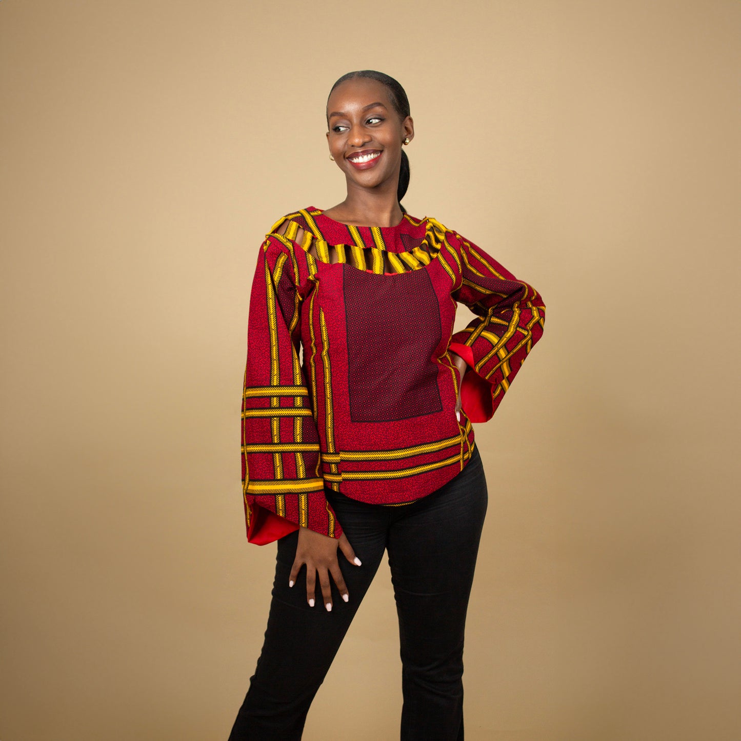 Ogo Angle Sleeved Top