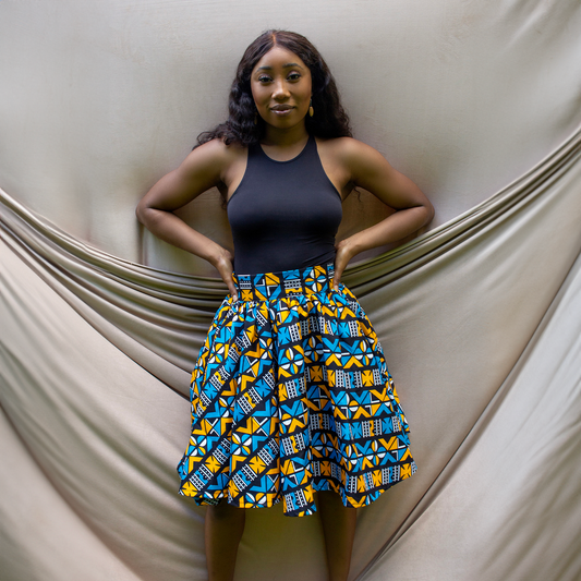 Abiola African Print Skater Skirt