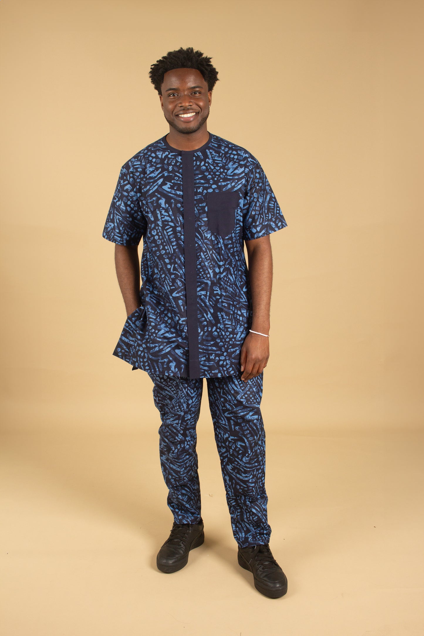 Ashe African Print Kaftan and Trouser Set