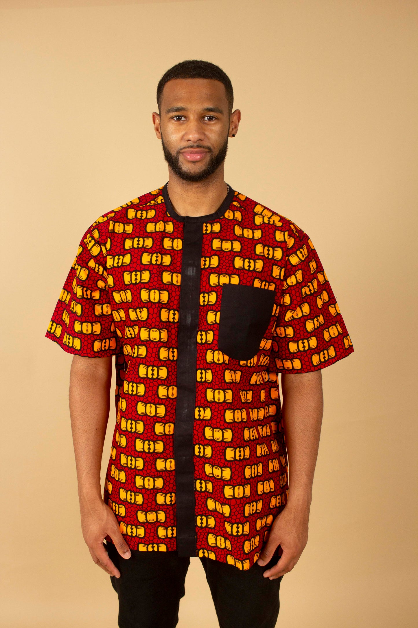 Bow African Print Kaftan Top