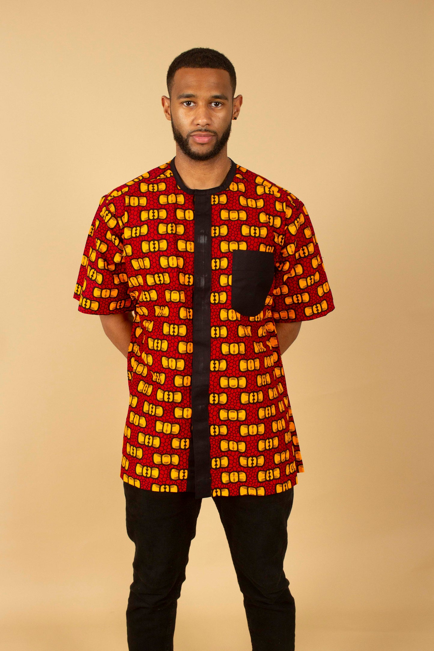Bow African Print Kaftan Top