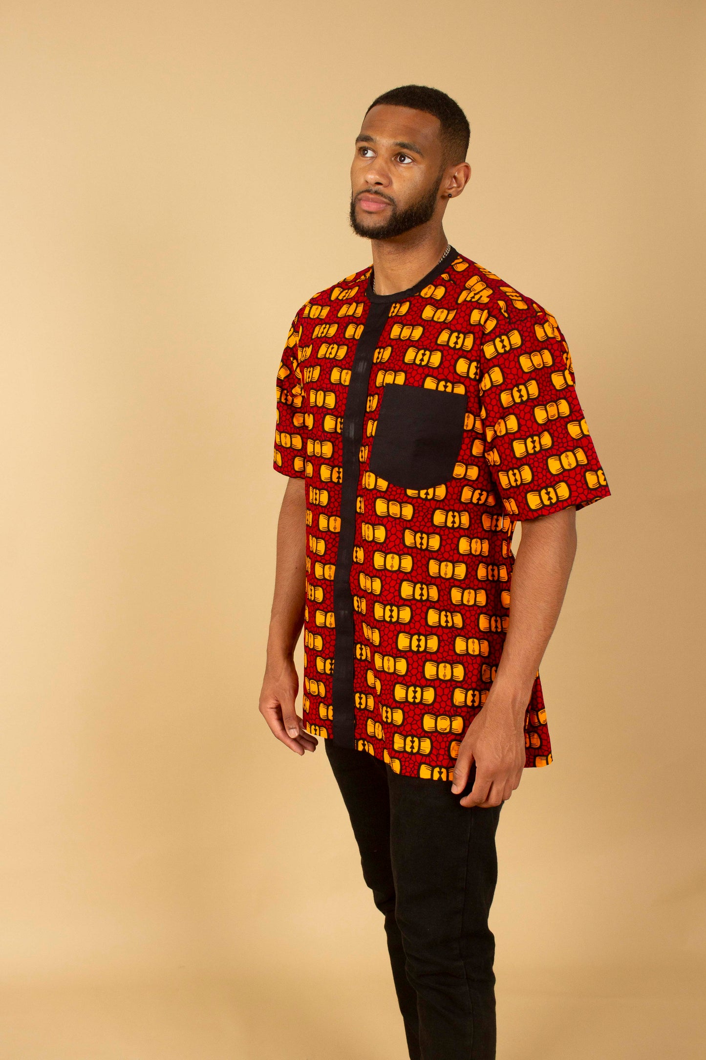 Bow African Print Kaftan Top