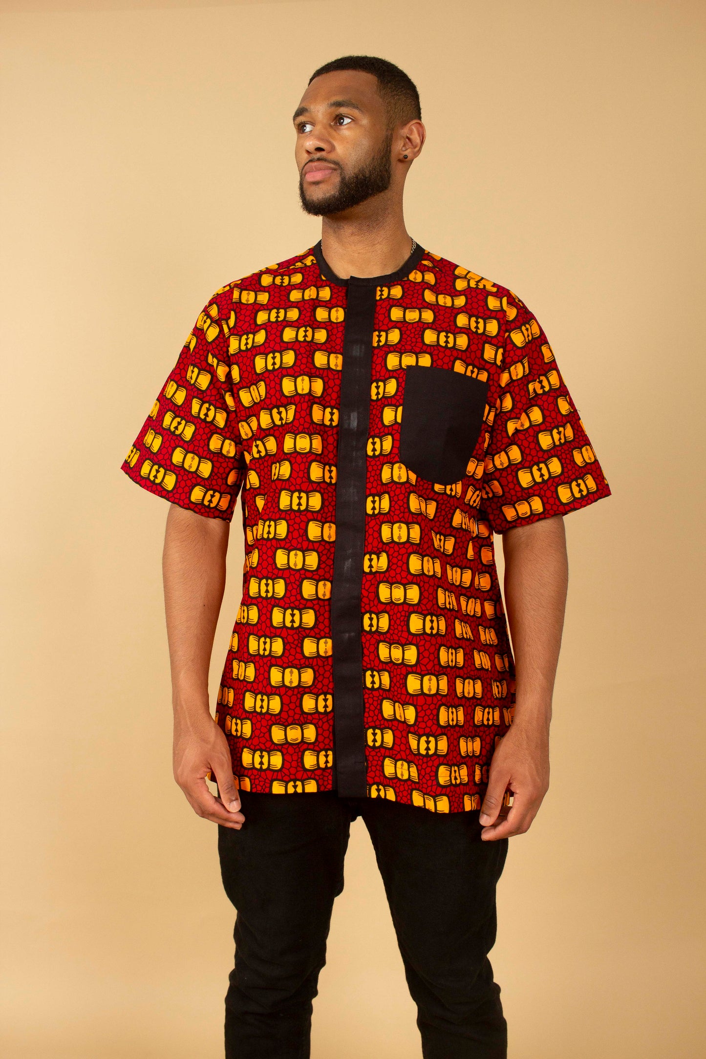 Bow African Print Kaftan Top