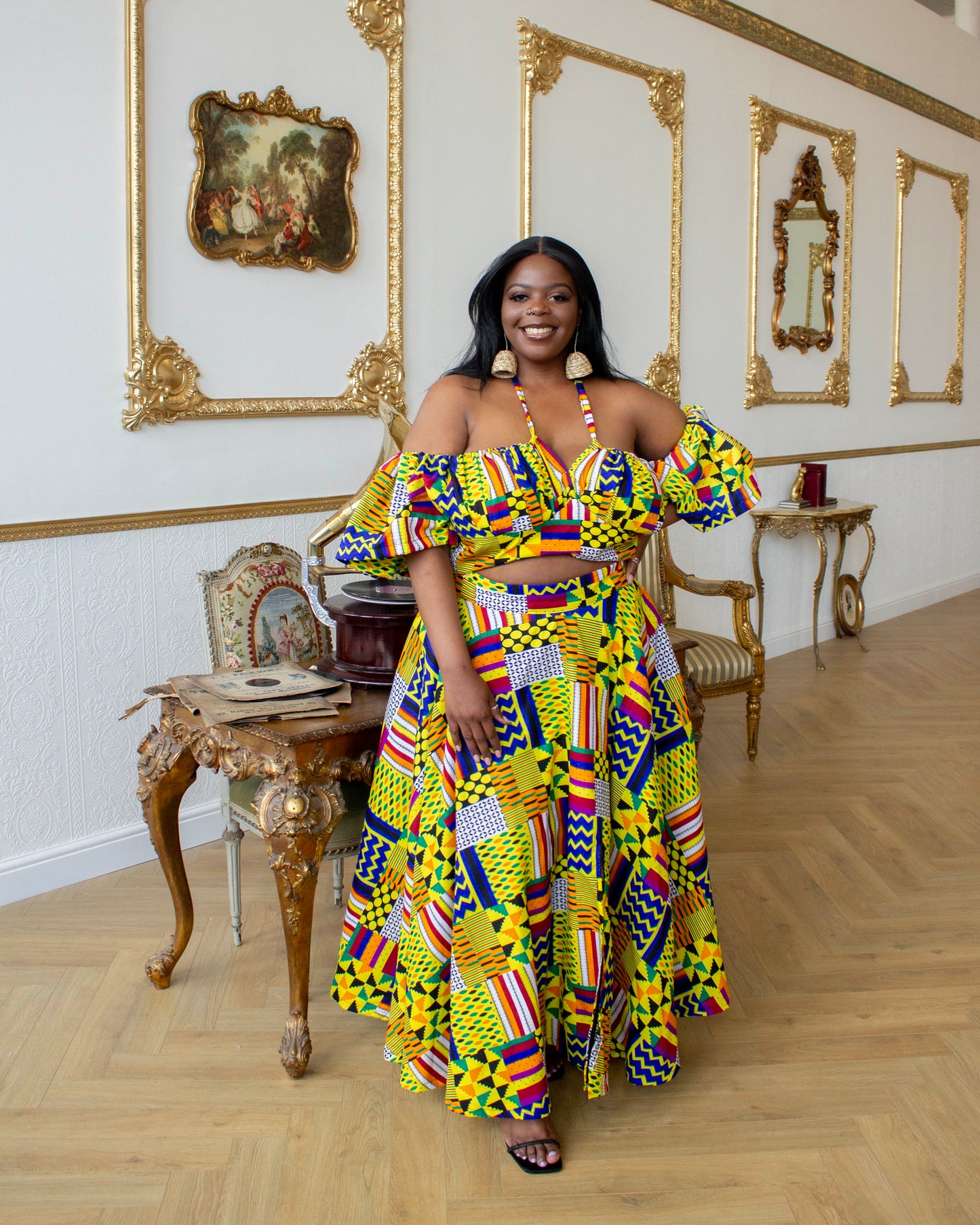 Rainbow Kente Maxi Skirt