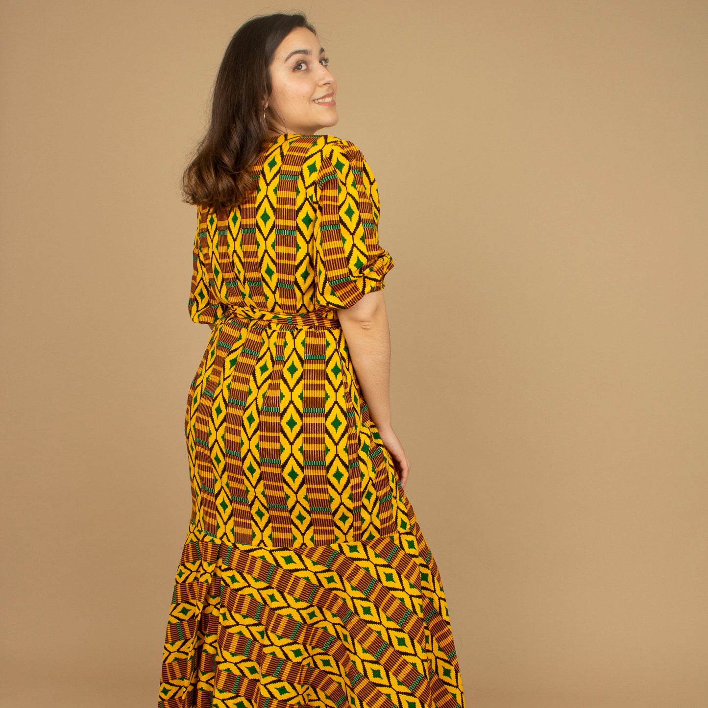 Adina Kente African Print Floor Length Wrap Dress