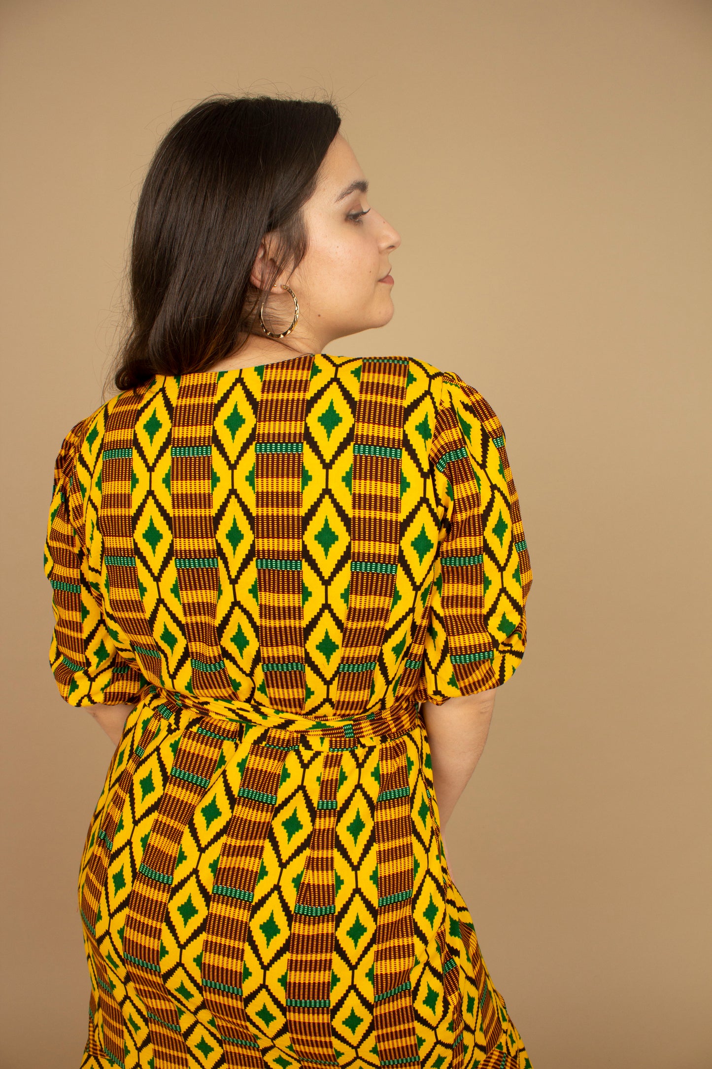 Adina Kente African Print Floor Length Wrap Dress