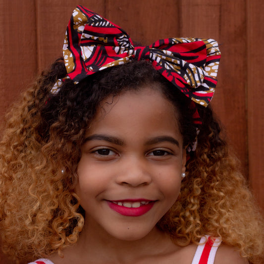 Ade African Print Ankara Girls Bow Headband