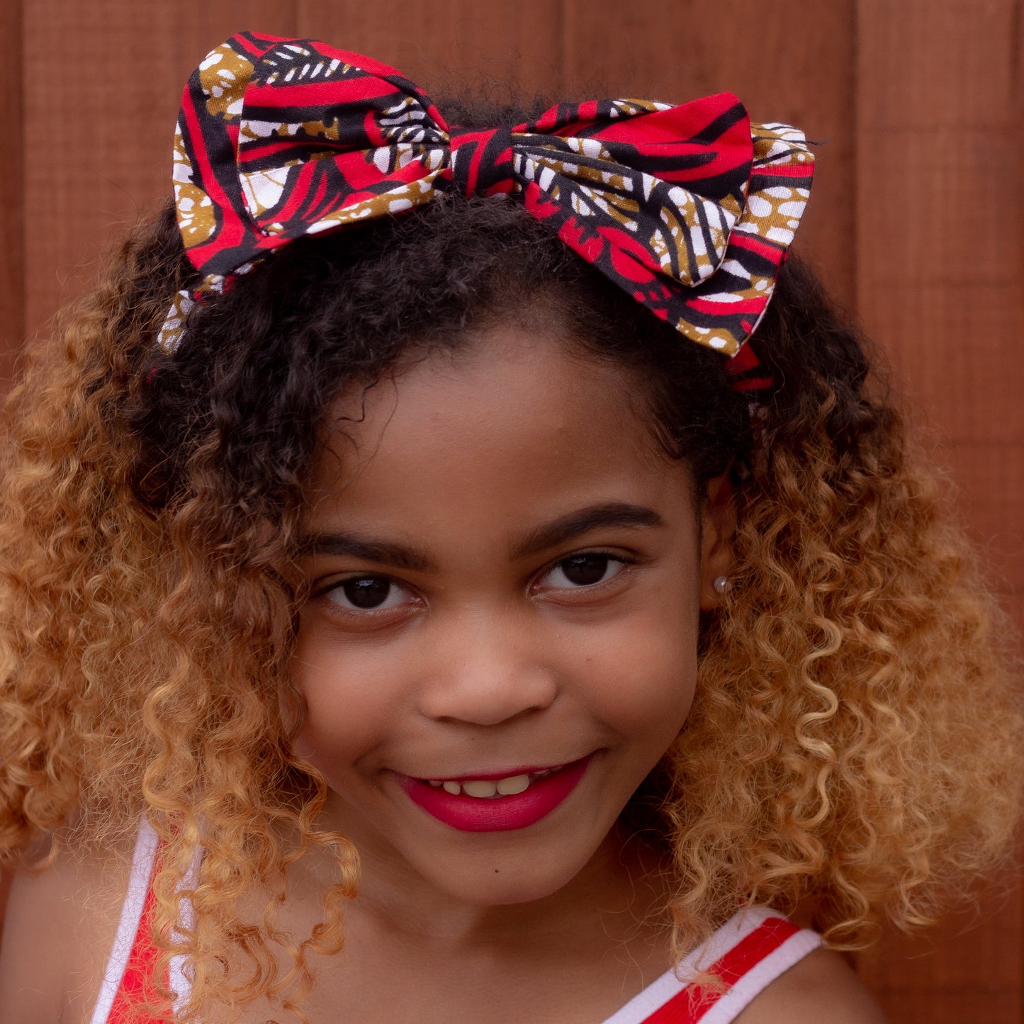 Ade African Print Ankara Girls Bow Headband