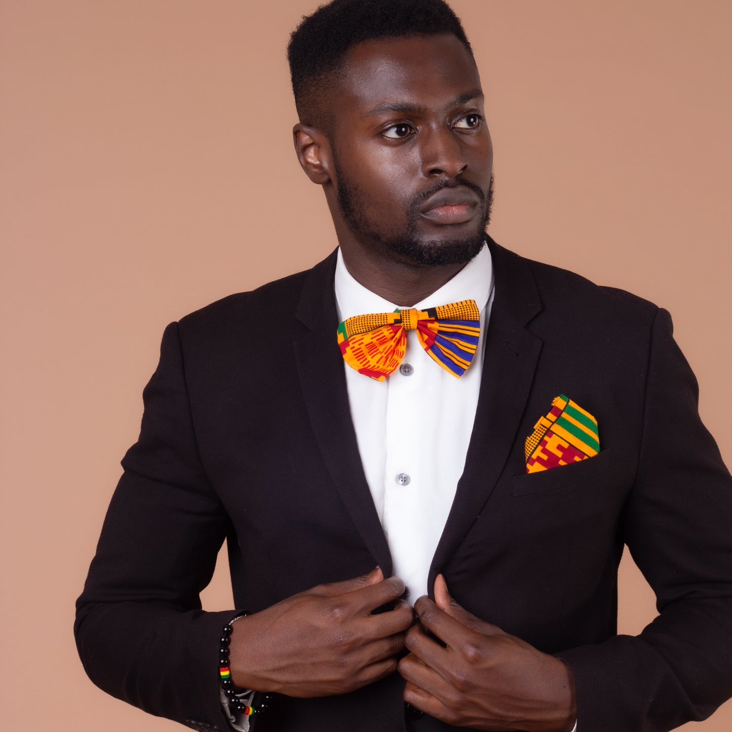 Kente Pocket Square & Bow Tie Set