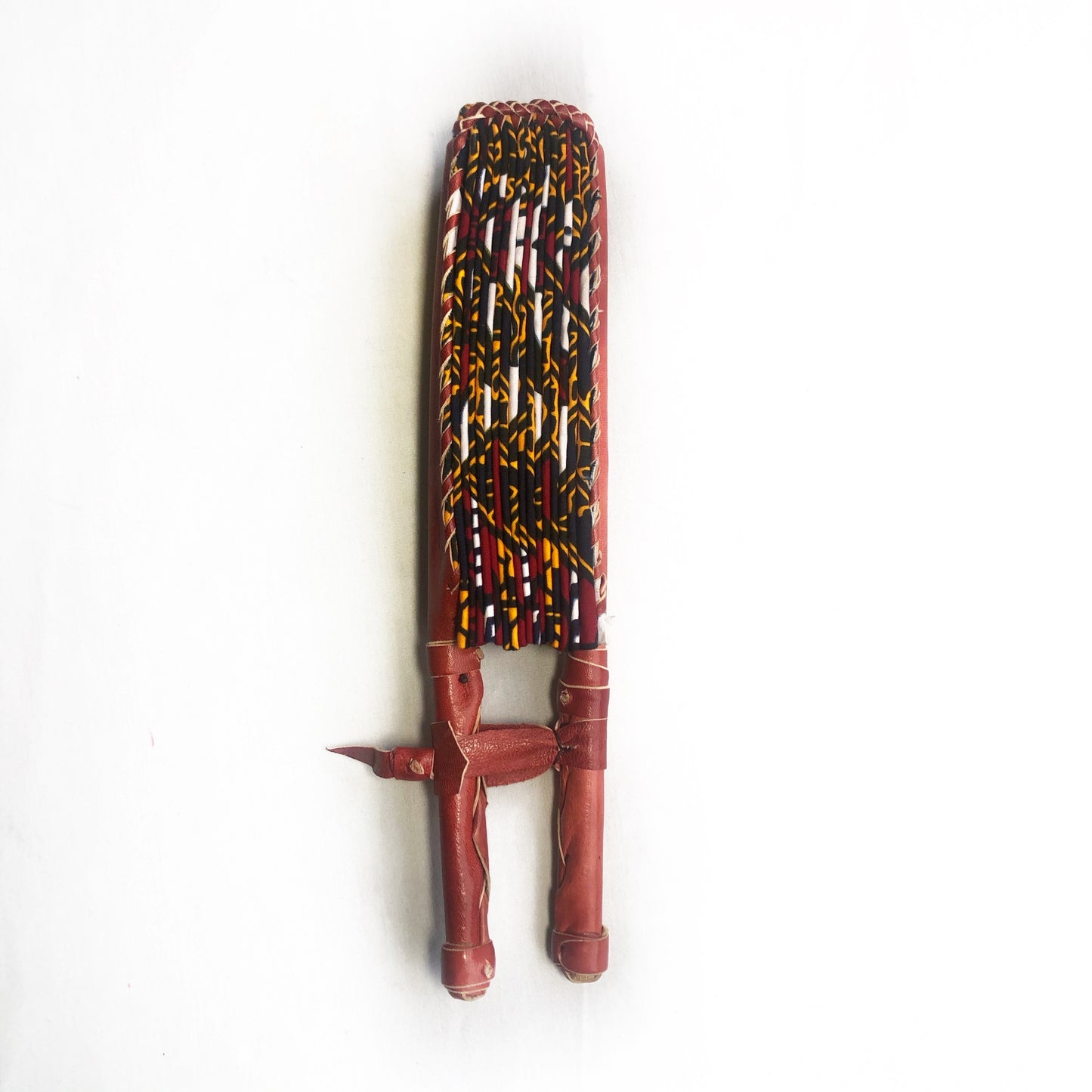 Teju African Print Leather Bound Fan