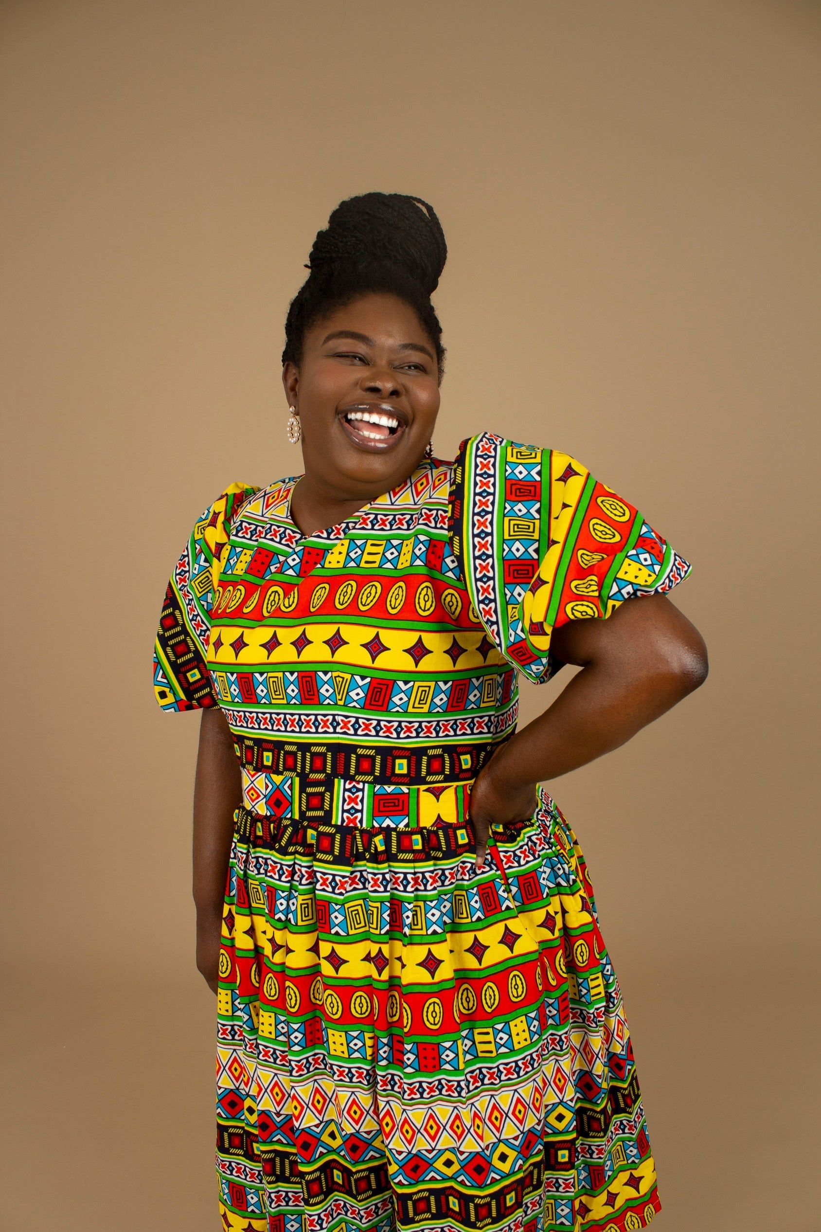 african skater dresses Ankara Midi Skater Dress, Sleeveless African Print Summer Gown